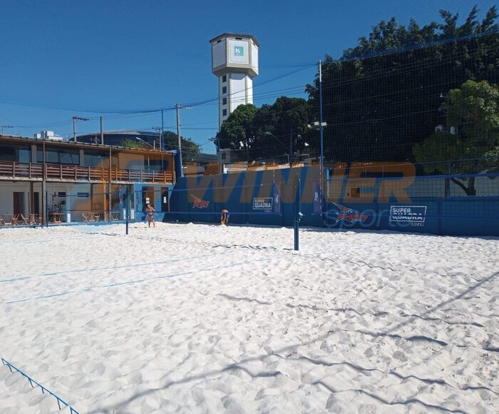 Poste Beach Tennis Conjugado para Vôlei de Praia e Futevôlei
