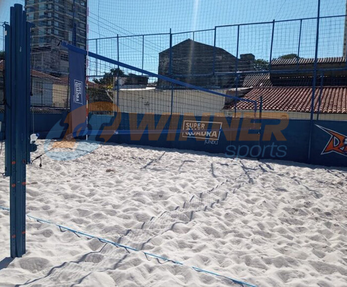 Poste Beach Tennis Conjugado para Vôlei de Praia e Futevôlei