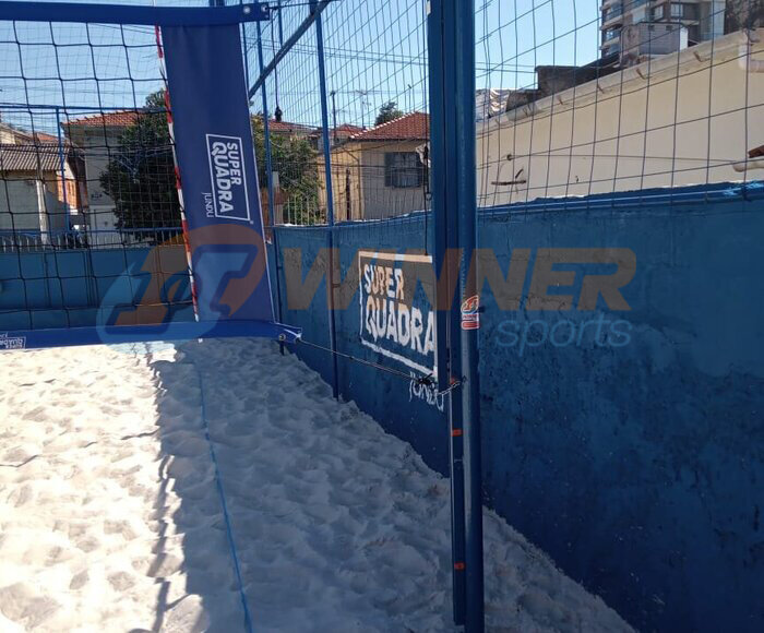 Poste Beach Tennis Conjugado para Vôlei de Praia e Futevôlei